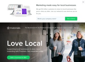 How fivestars.com looks like on a tablet such as an iPad.