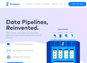 How fivetran.com looks like on a tablet such as an iPad.