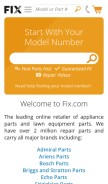 How fix.com looks like on a mobile device such as an iPhone.