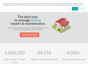 How fixflo.com looks like on a tablet such as an iPad.