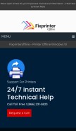 How fixprinteroffline.us looks like on a mobile device such as an iPhone.