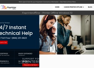 How fixprinteroffline.us looks like on a tablet such as an iPad.