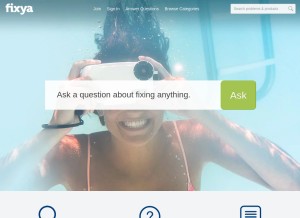 How fixya.net looks like on a tablet such as an iPad.