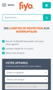 How fiyo.fr looks like on a mobile device such as an iPhone.