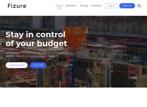 How fizure.com looks like on a tablet such as an iPad.
