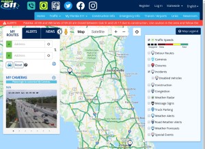 How fl511.com looks like on a tablet such as an iPad.