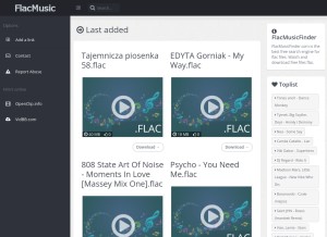 How flacmusicfinder.com looks like on a tablet such as an iPad.