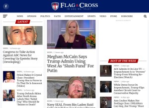 How flagandcross.com looks like on a tablet such as an iPad.