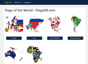 How flagsdb.com looks like on a tablet such as an iPad.