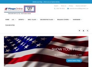 How flagsonline.com looks like on a tablet such as an iPad.