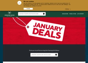 How flaminggrillpubs.com looks like on a tablet such as an iPad.