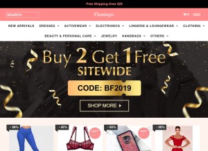 How flamingo.shop looks like on a tablet such as an iPad.