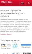 How flane.de looks like on a mobile device such as an iPhone.