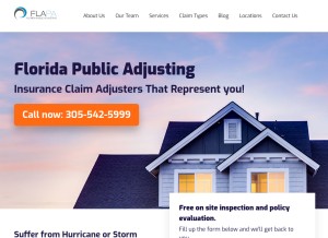 How flapublicadjusting.com looks like on a tablet such as an iPad.
