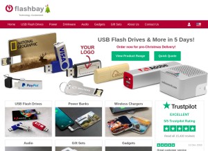 How flashbay.com looks like on a tablet such as an iPad.