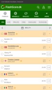 How flashscore.dk looks like on a mobile device such as an iPhone.