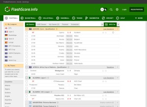 How flashscore.info looks like on a tablet such as an iPad.