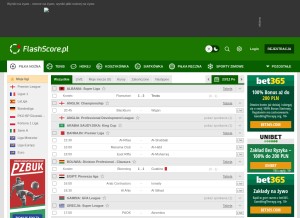 How flashscore.pl looks like on a tablet such as an iPad.