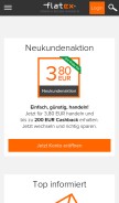 How flatex.de looks like on a mobile device such as an iPhone.
