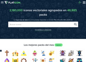 How flaticon.es looks like on a tablet such as an iPad.