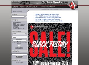 How flatlandfuel.com looks like on a tablet such as an iPad.