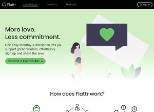 How flattr.com looks like on a tablet such as an iPad.