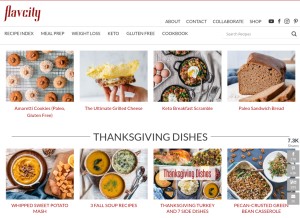 How flavcity.com looks like on a tablet such as an iPad.