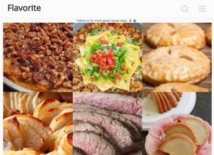How flavorite.net looks like on a tablet such as an iPad.