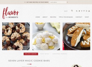 How flavorthemoments.com looks like on a tablet such as an iPad.