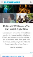 How flavorwire.com looks like on a mobile device such as an iPhone.
