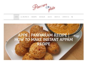 How flavoursonplate.com looks like on a tablet such as an iPad.