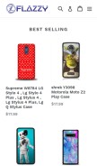 How flazzycase.com looks like on a mobile device such as an iPhone.