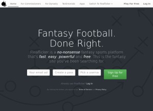 How fleaflicker.com looks like on a tablet such as an iPad.