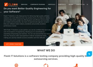 How fleekitsolutions.com looks like on a tablet such as an iPad.