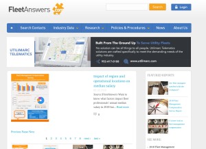 How fleetanswers.com looks like on a tablet such as an iPad.