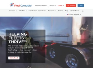 How fleetcomplete.com looks like on a tablet such as an iPad.