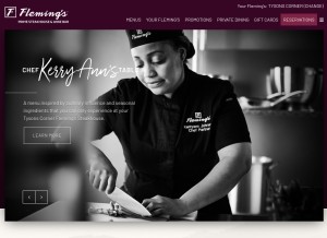 How flemingssteakhouse.com looks like on a tablet such as an iPad.