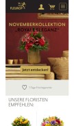 How fleurop.de looks like on a mobile device such as an iPhone.