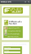 How flexalert.org looks like on a mobile device such as an iPhone.