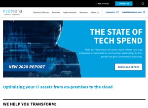 How flexera.com looks like on a tablet such as an iPad.