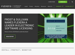 How flexerasoftware.com looks like on a tablet such as an iPad.