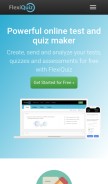 How flexiquiz.com looks like on a mobile device such as an iPhone.