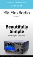 How flexradio.com looks like on a mobile device such as an iPhone.