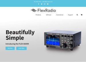How flexradio.com looks like on a tablet such as an iPad.