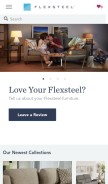 How flexsteel.com looks like on a mobile device such as an iPhone.