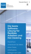 How flexwhere.de looks like on a mobile device such as an iPhone.
