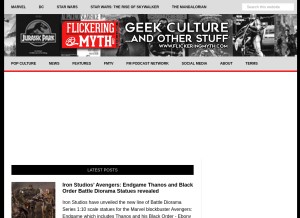How flickeringmyth.com looks like on a tablet such as an iPad.