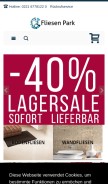 How fliesenpark.de looks like on a mobile device such as an iPhone.