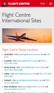 How flightcentre.com looks like on a mobile device such as an iPhone.