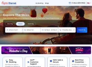 How flightschannel.com looks like on a tablet such as an iPad.